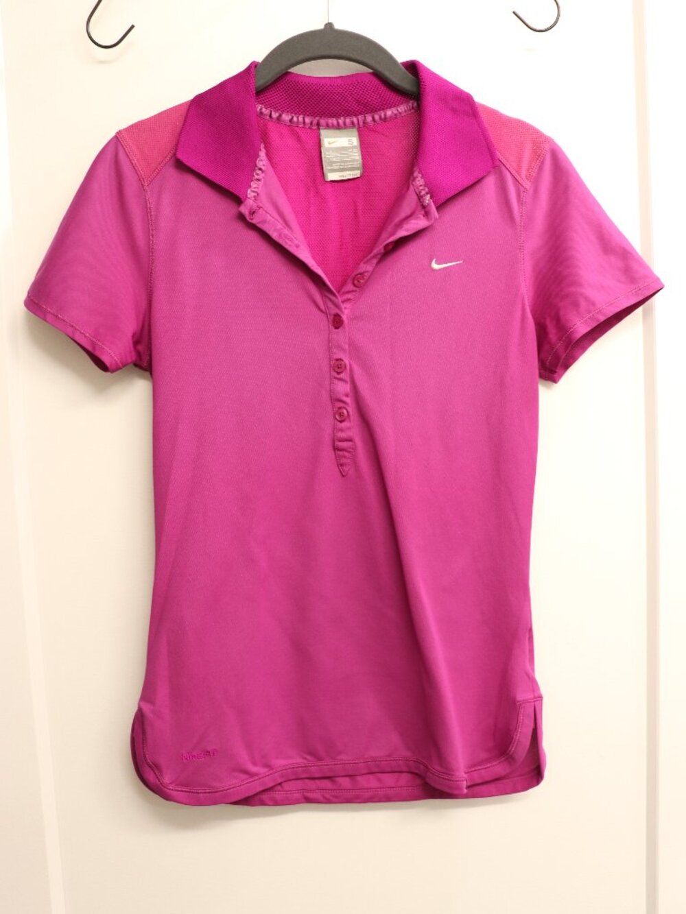 Nike Dri-FIT Pink Short Sleeve Polo Shirt Size S